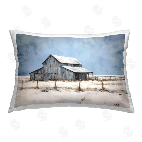 stupell industries Ray Powers | Winter Barn Landscape