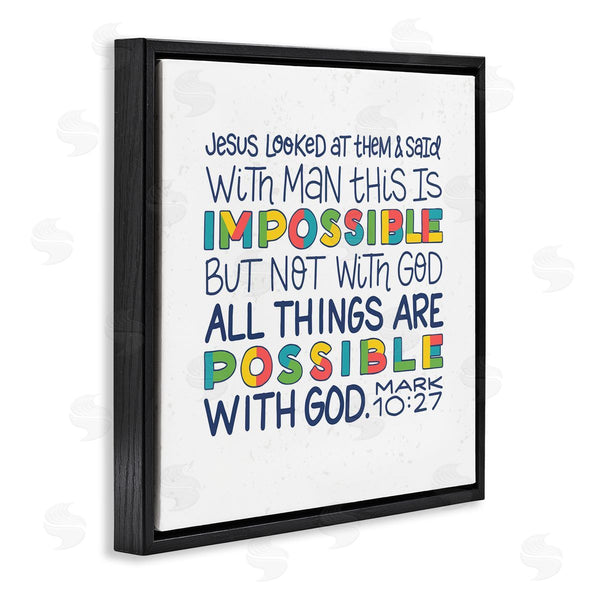 Stupell Industries Raye Allison Creations | All Things Possible With God Mark 10:27 Proverbs Wall Art