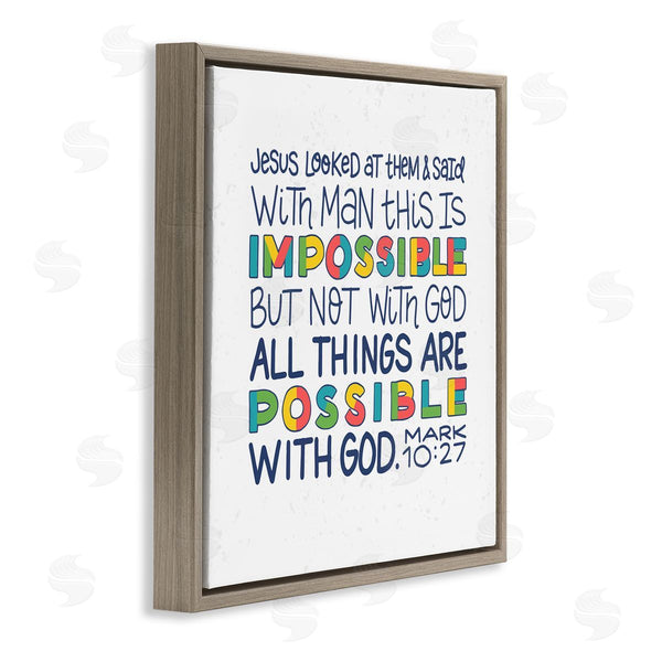 Stupell Industries Raye Allison Creations | All Things Possible With God Mark 10:27 Proverbs Wall Art