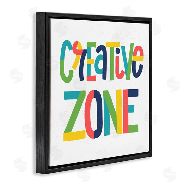 Stupell Industries Raye Allison Creations | Creative Zone Kids' Motivational Phrase Vibrant Playful Typography Wall Art