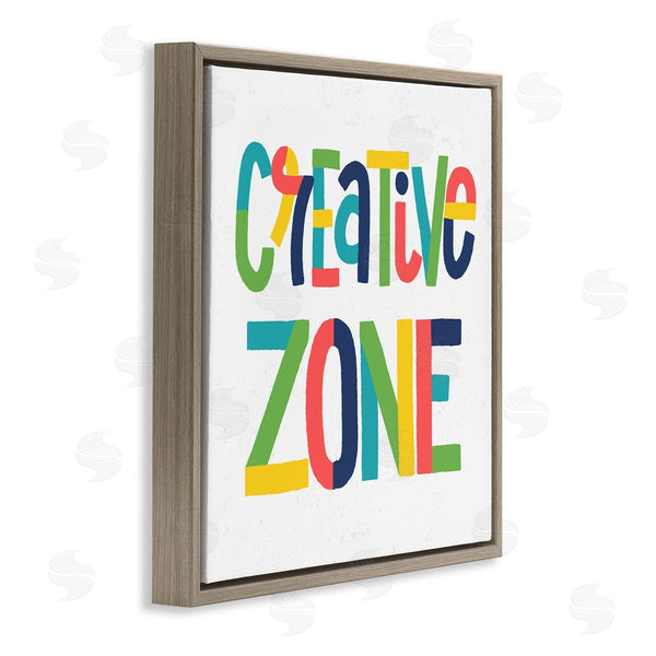 Stupell Industries Raye Allison Creations | Creative Zone Kids' Motivational Phrase Vibrant Playful Typography Wall Art
