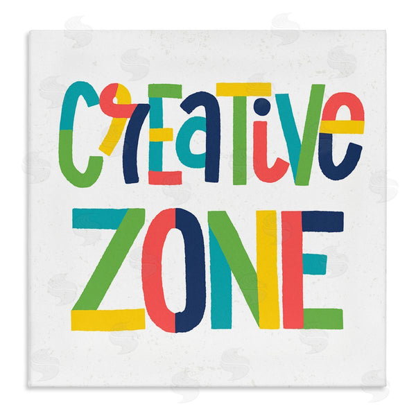 stupell industries Raye Allison Creations | Creative Zone Kids' Motivational Phrase Vibrant Playful Typography Wall Art