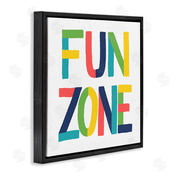 Stupell Industries Raye Allison Creations | Fun Zone Children's Motivational Phrase Bold Vibrant Typography Wall Art