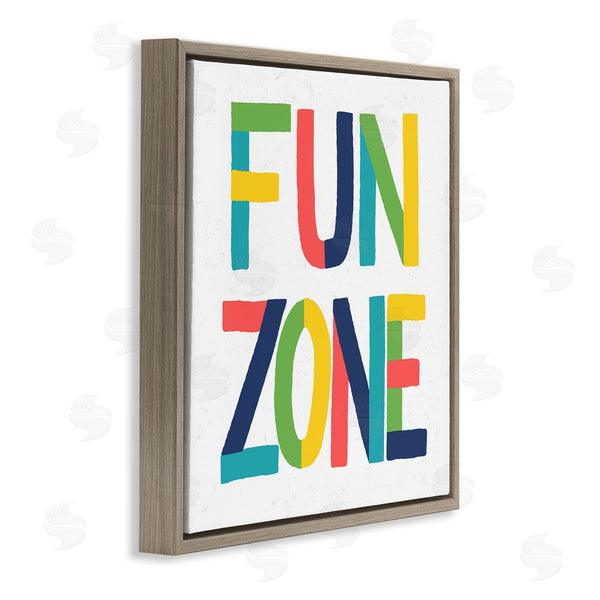 Stupell Industries Raye Allison Creations | Fun Zone Children's Motivational Phrase Bold Vibrant Typography Wall Art