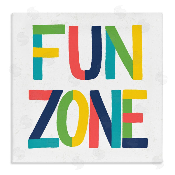 stupell industries Raye Allison Creations | Fun Zone Children's Motivational Phrase Bold Vibrant Typography Wall Art