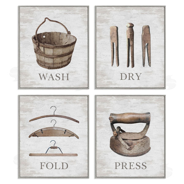 Stupell Industries Raye Allison Creations | Rustic Heirloom Laundry Wall Art