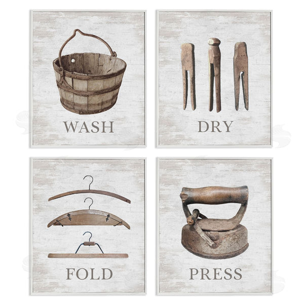 Stupell Industries Raye Allison Creations | Rustic Heirloom Laundry Wall Art