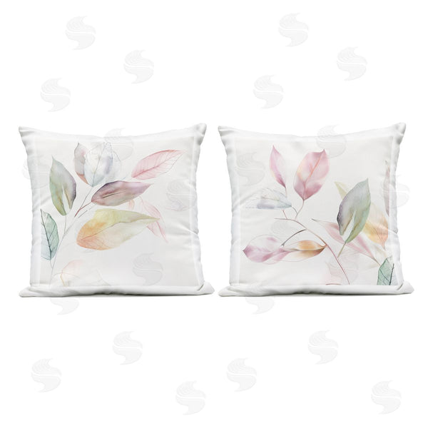 Stupell Industries Raymond Powers | Botanical Light Leaves Printed Throw Pillow Set
