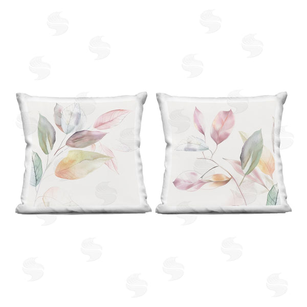 stupell industries Raymond Powers | Botanical Light Leaves Printed Throw Pillow Set