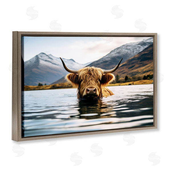 Stupell Industries Raymond Powers | Cattle Peeking From Water Wall Art