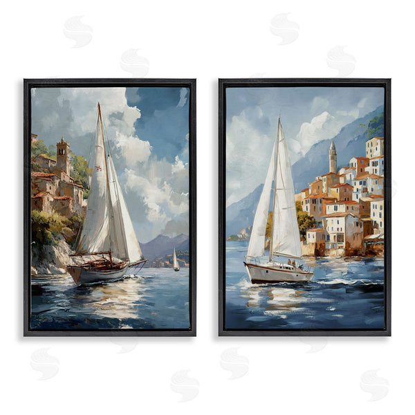 Stupell Industries Raymond Powers | Coastal Port Town Boats