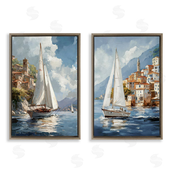 Stupell Industries Raymond Powers | Coastal Port Town Boats