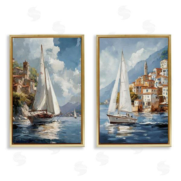 Stupell Industries Raymond Powers | Coastal Port Town Boats