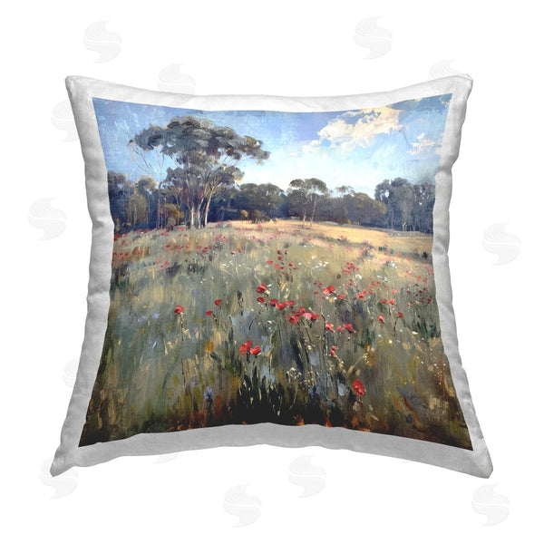 stupell industries Raymond Powers | Poppies in Vast Field Printed Throw Pillow
