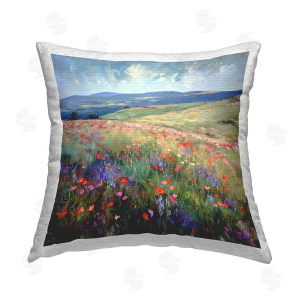 Stupell Industries Raymond Powers | Rolling Meadow Flowers Printed Throw Pillow