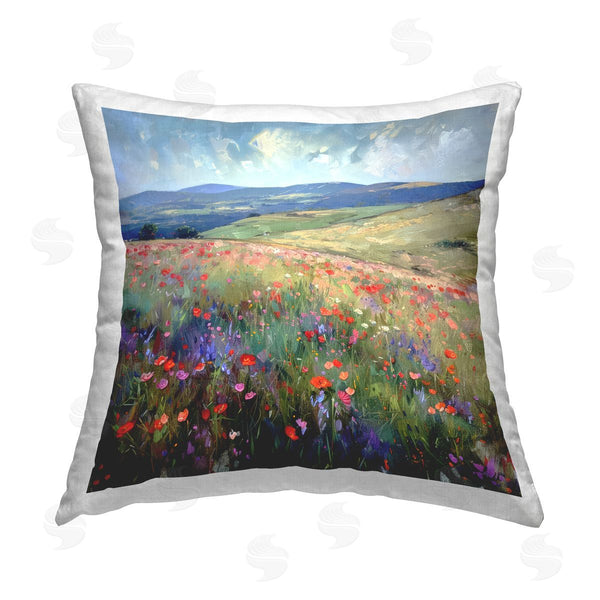 stupell industries Raymond Powers | Rolling Meadow Flowers Printed Throw Pillow