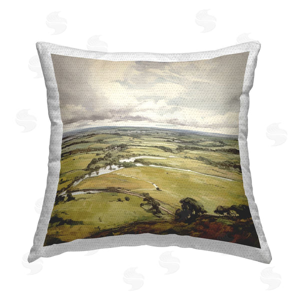 Stupell Industries Raymond Powers | Rural Tributaries Overlook Printed Throw Pillow