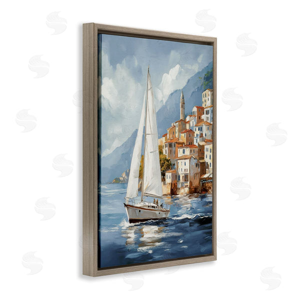 Stupell Industries Raymond Powers | Sailboat By Coastal Port