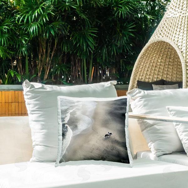 Stupell Industries RB | Aerial Beach View Horse Printed Throw Pillow