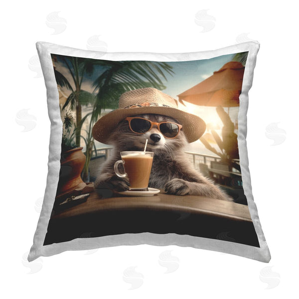 stupell industries RB | Animal Sipping Tropical Drink Printed Throw Pillow