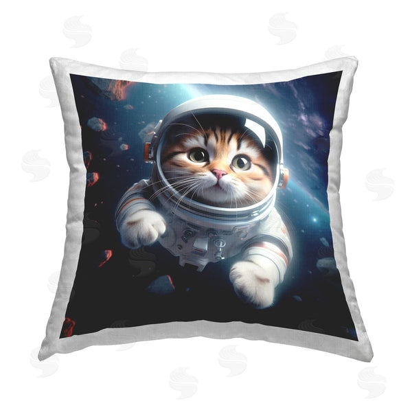 stupell industries RB | Astronaut Cat in Space Printed Throw Pillow