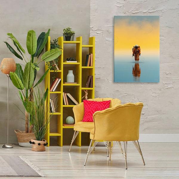 Stupell Industries RB | Astronaut With Ombre Sunset Wall Art