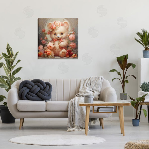Stupell Industries RB | Bear With Fruits & Flowers Wall Art