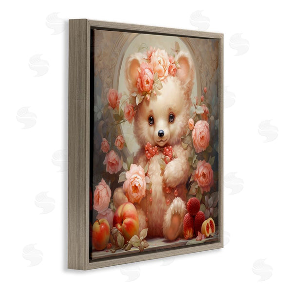 Stupell Industries RB | Bear With Fruits & Flowers Wall Art