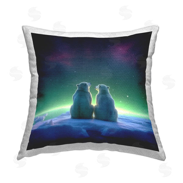 Stupell Industries RB | Bears Under Northern Lights Printed Throw Pillow