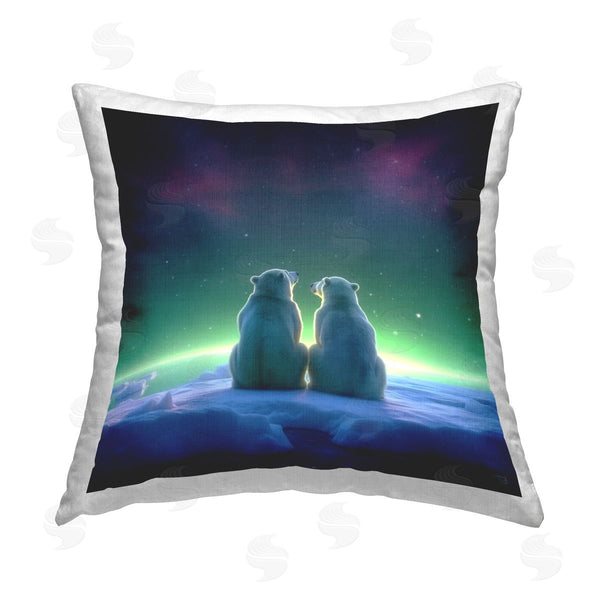 stupell industries RB | Bears Under Northern Lights Printed Throw Pillow
