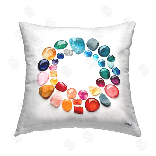 stupell industries RB | Birthstones in Circle Arrangement Printed Throw Pillow