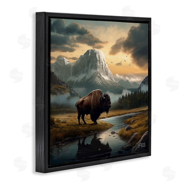 Stupell Industries RB | Bison & Vast Mountains Wall Art