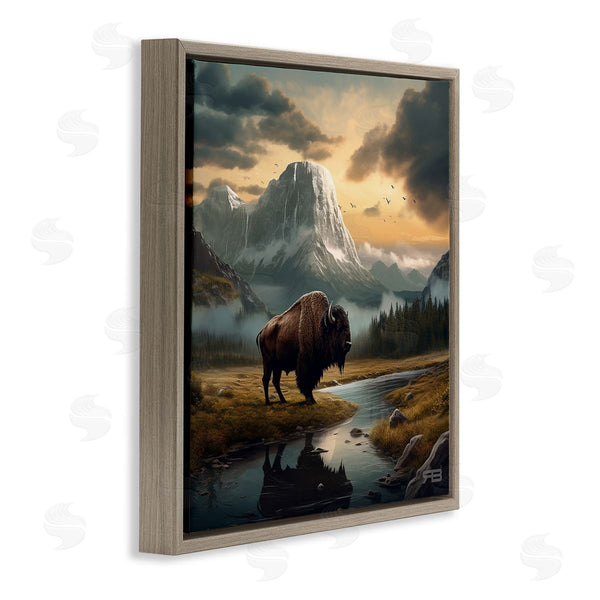 Stupell Industries RB | Bison & Vast Mountains Wall Art