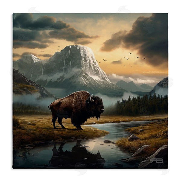 stupell industries RB | Bison & Vast Mountains Wall Art