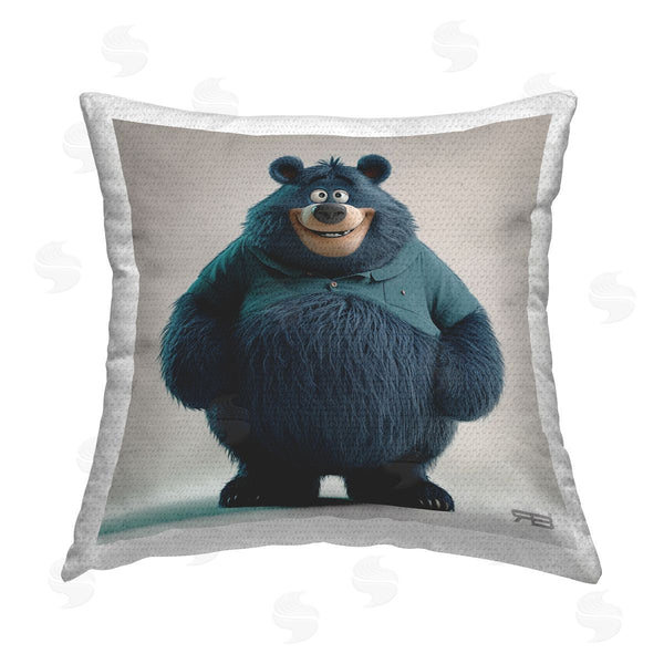 Stupell Industries RB | Black Bear With Shirt Printed Throw Pillow