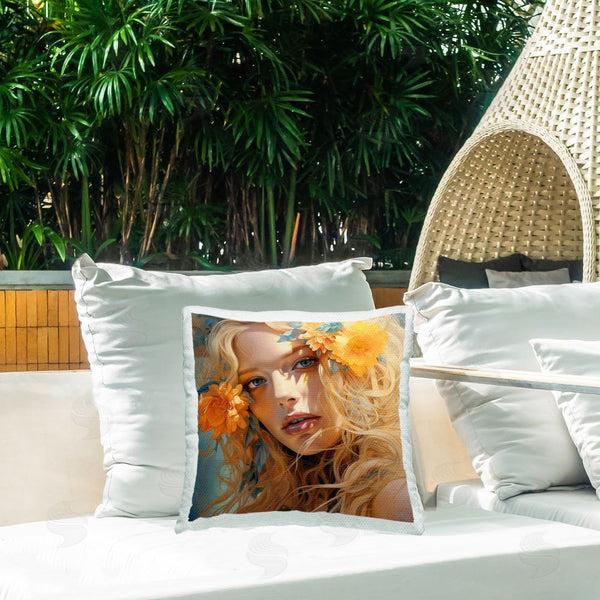 Stupell Industries RB | Blonde Woman & Blooms Printed Throw Pillow