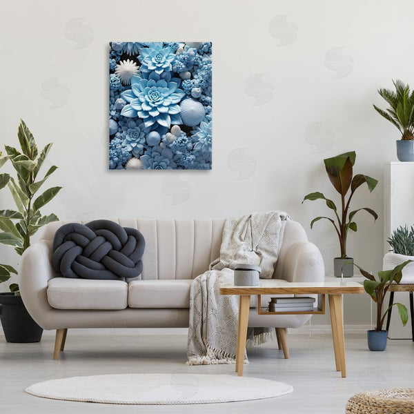 Stupell Industries RB | Blue Patterned Succulents Wall Art