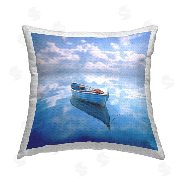 Stupell Industries RB | Boat Reflection With Clouds Printed Throw Pillow