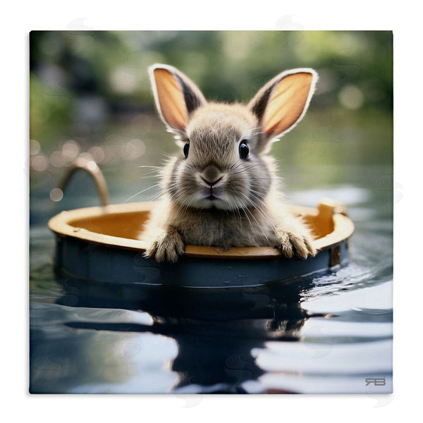 stupell industries RB | Bunny in Garden Pond Wall Art