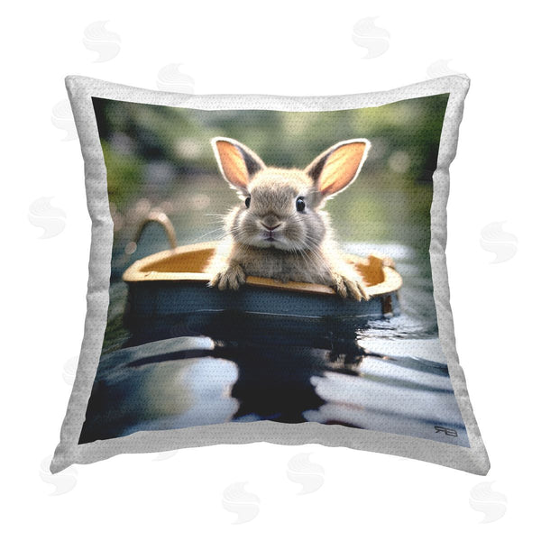 Stupell Industries RB | Bunny In Summer Pond Printed Throw Pillow