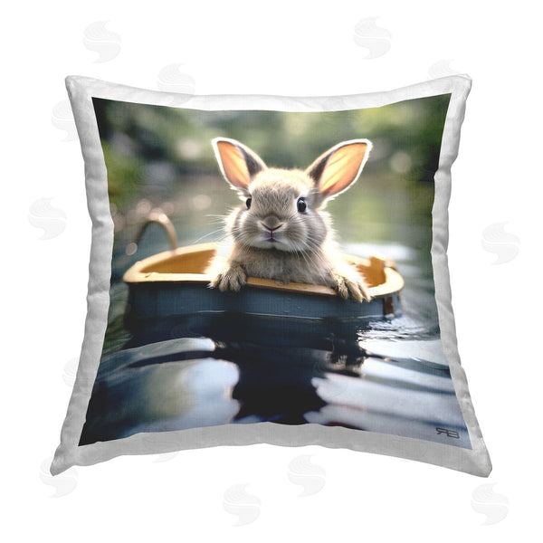 stupell industries RB | Bunny in Summer Pond Printed Throw Pillow