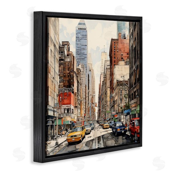 Stupell Industries RB | Bustling Urban Street Wall Art