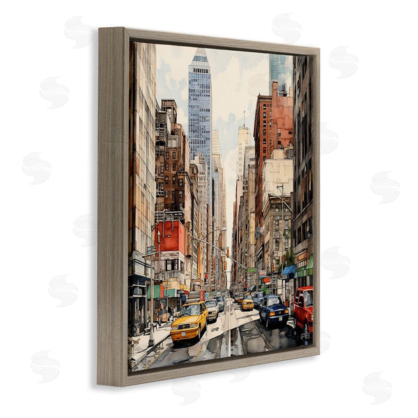 Stupell Industries RB | Bustling Urban Street Wall Art