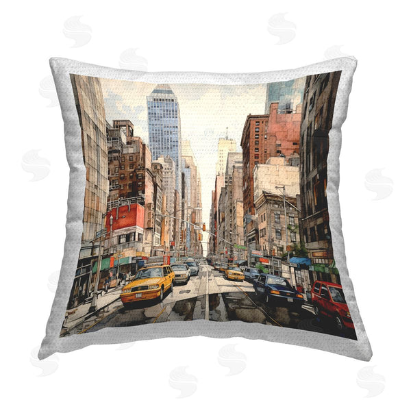 Stupell Industries RB | Busy Metropolis Scene Printed Throw Pillow