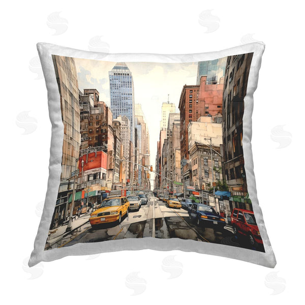 stupell industries RB | Busy Metropolis Scene Printed Throw Pillow