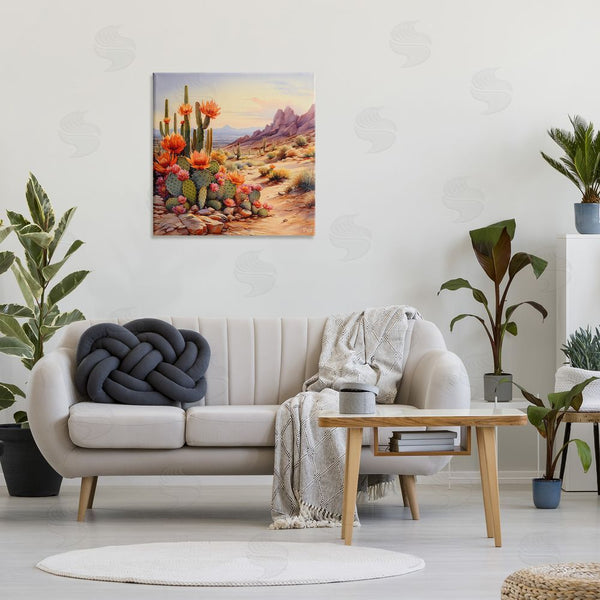 Stupell Industries RB | Cactus Flower Landscape Wall Art