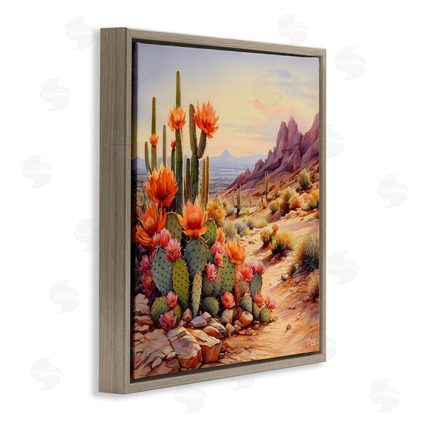 Stupell Industries RB | Cactus Flower Landscape Wall Art