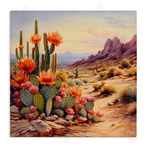 stupell industries RB | Cactus Flower Landscape Wall Art
