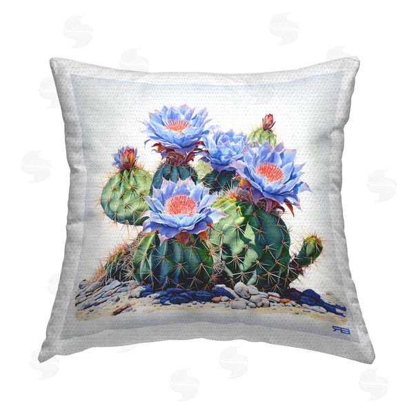 Stupell Industries RB | Cactus With Blue Blooms Printed Throw Pillow