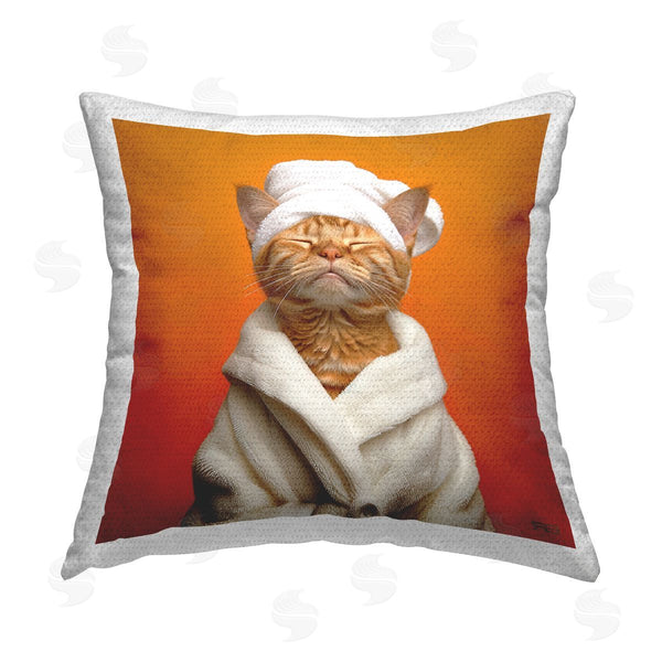 Stupell Industries RB | Cat In Bath Towel Printed Throw Pillow